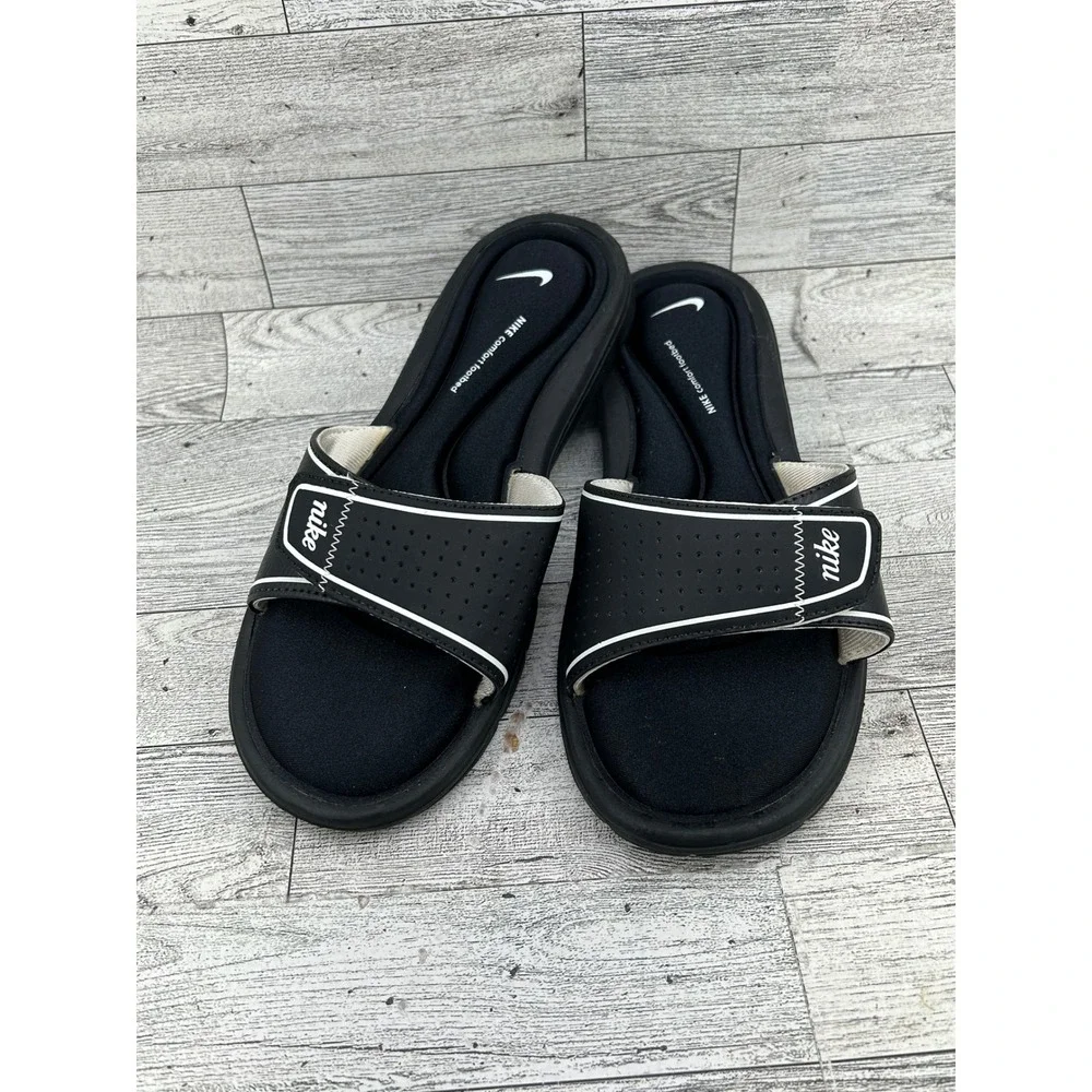 Nike Ultra Comfort 3 Women Slide Sandals Black White AR4343-011 Size 8